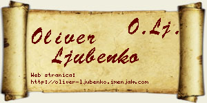 Oliver Ljubenko vizit kartica